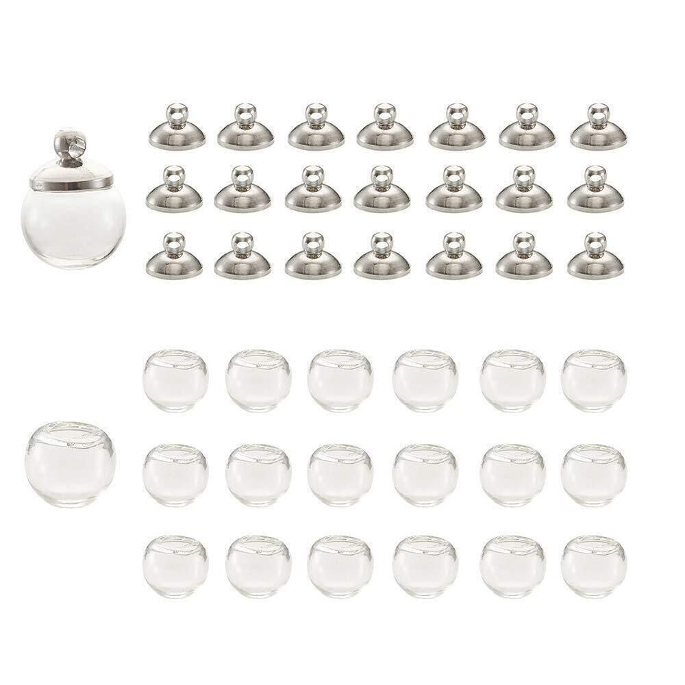 7572 22pcs 18mm Hollow Clear Glass Blown Globe Beads Wish Ball Bottles